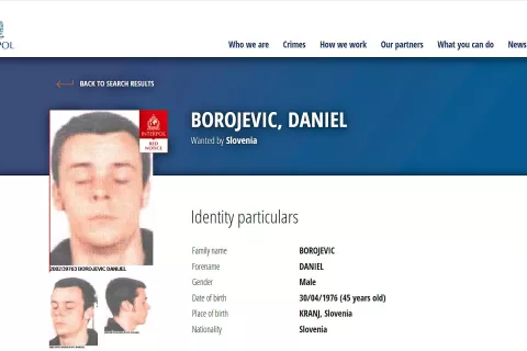 Čeprav so ga menda prijeli v Banjaluki, je Tržičan Daniel Borojević še vedno na Interpolovem rdečem seznamu iskanih oseb. / Foto: posnetek zaslona / Foto: 