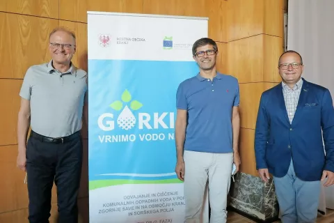 Direktor podjetja Riko Janez Škrabec, župan Mestne občine Kranj Matjaž Rakovec in direktor Komunale Kranj Matjaž Berčon / Foto: 