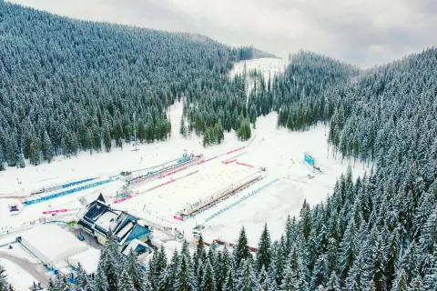 Na Pokljuki je vse pripravljeno za začetek svetovnega prvenstva. / Foto: Žiga Kalan / Foto: 