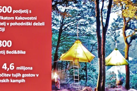 Gostje izjemno radi prenočujejo v vrhunskih kampih, pa naj bodo šotori na tleh ali visijo med drevesi. / Foto: 