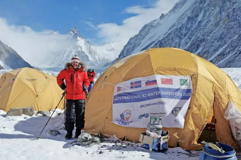 Tomaž Rotar v baznem taboru zimske odprave na K2 / Foto: osebni arhiv Tomaža Rotarja / Foto: 