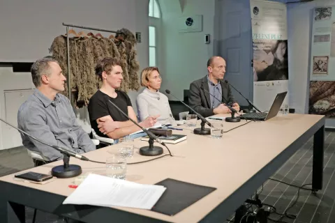 Miha Pavšek, Aljaž Celarc, Mateja Šmid Hribar in Aleš Smrekar o stanju, meritvah, čustvenem doživljanju, lepotah Triglavskega ledenika / Foto: Tina Dokl / Foto: 